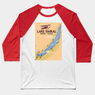 Lake Baikal Russia Lake map Baseball T-Shirt